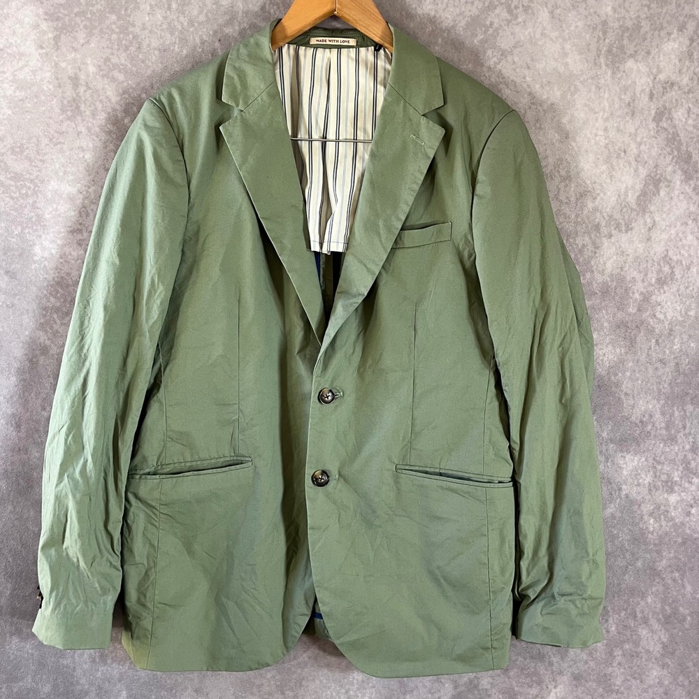 Scotch & Soda Blazer Mens Large Green Two Button Lightweight Business Casual